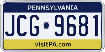 PA license plate JCG9681