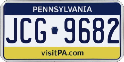 PA license plate JCG9682