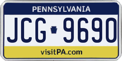 PA license plate JCG9690