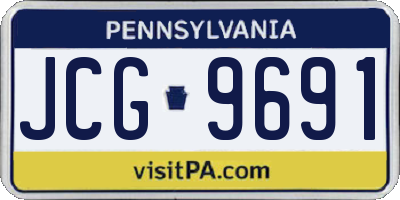 PA license plate JCG9691