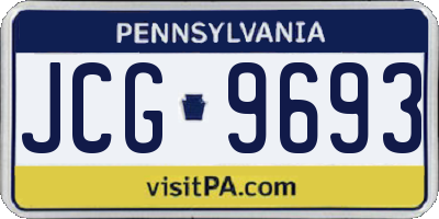 PA license plate JCG9693