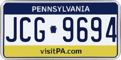PA license plate JCG9694