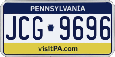 PA license plate JCG9696