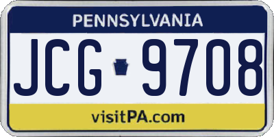 PA license plate JCG9708