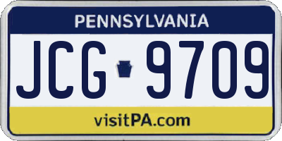 PA license plate JCG9709