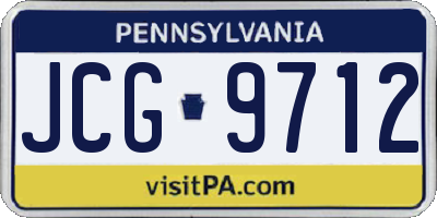 PA license plate JCG9712
