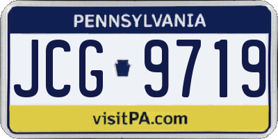 PA license plate JCG9719