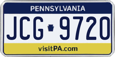 PA license plate JCG9720