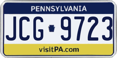 PA license plate JCG9723