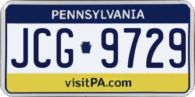 PA license plate JCG9729