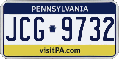 PA license plate JCG9732