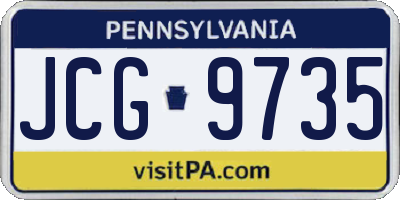 PA license plate JCG9735