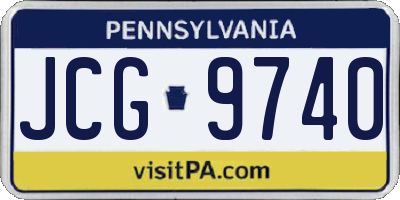 PA license plate JCG9740