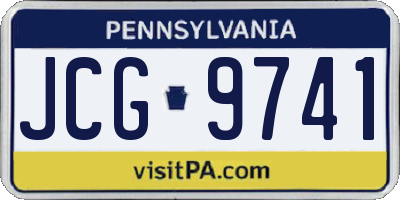 PA license plate JCG9741