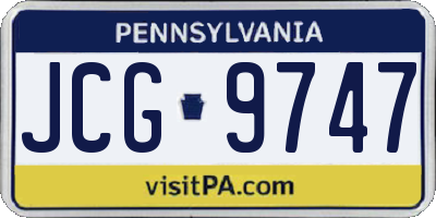 PA license plate JCG9747