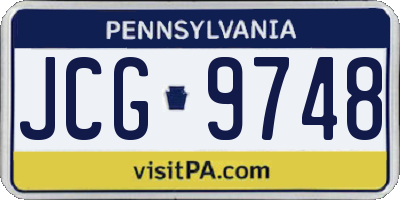 PA license plate JCG9748