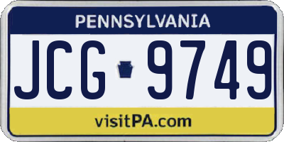 PA license plate JCG9749
