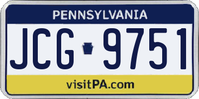 PA license plate JCG9751