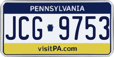 PA license plate JCG9753