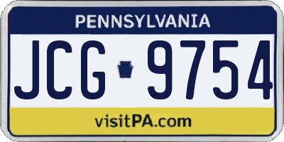PA license plate JCG9754