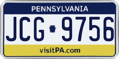 PA license plate JCG9756
