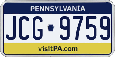PA license plate JCG9759