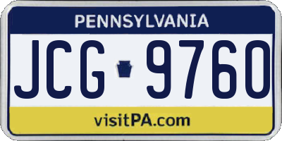 PA license plate JCG9760