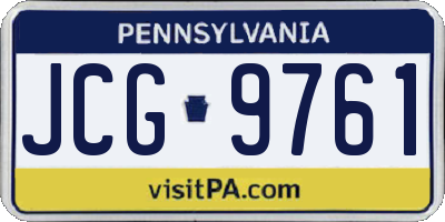 PA license plate JCG9761