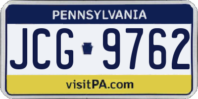 PA license plate JCG9762