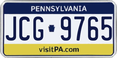 PA license plate JCG9765
