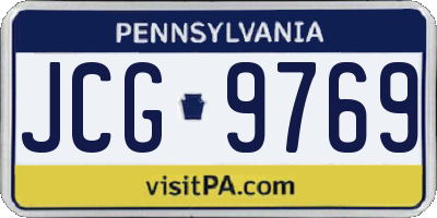 PA license plate JCG9769