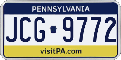 PA license plate JCG9772