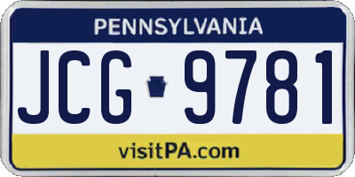 PA license plate JCG9781