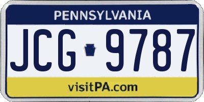 PA license plate JCG9787