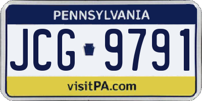 PA license plate JCG9791