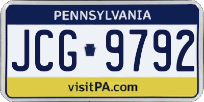 PA license plate JCG9792