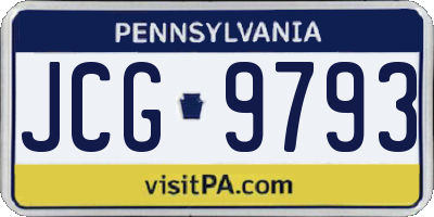PA license plate JCG9793