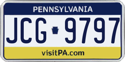 PA license plate JCG9797