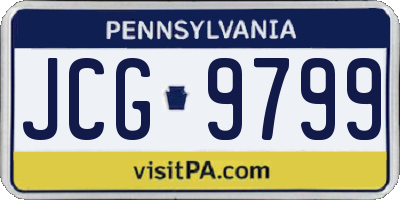 PA license plate JCG9799