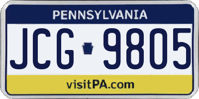 PA license plate JCG9805