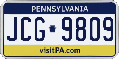 PA license plate JCG9809