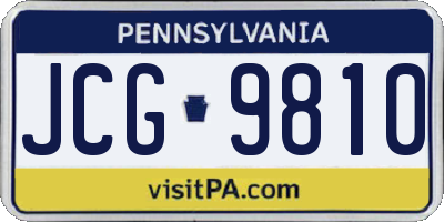 PA license plate JCG9810