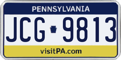 PA license plate JCG9813