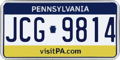 PA license plate JCG9814