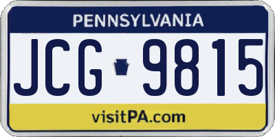 PA license plate JCG9815