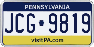 PA license plate JCG9819
