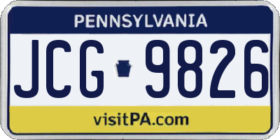 PA license plate JCG9826