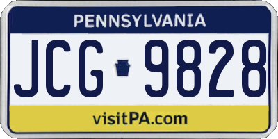 PA license plate JCG9828