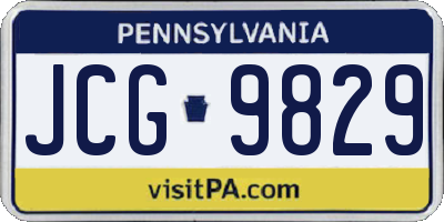 PA license plate JCG9829