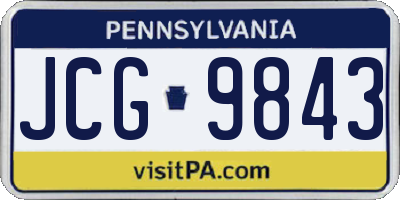 PA license plate JCG9843